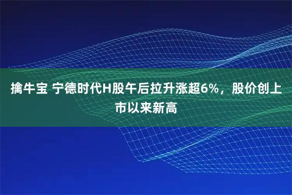 擒牛宝 宁德时代H股午后拉升涨超6%，股价创上市以来新高